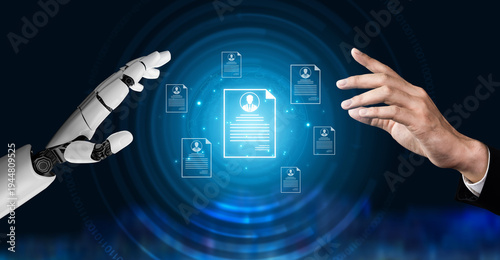 Tableau sur toile An AI assistant automates the global recruitment process by scanning candidate resumes