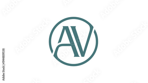 AV Logo Design Element Green Circle.