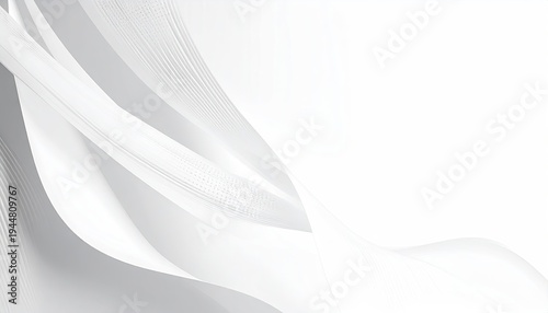 Abstract white background with flowing curves and subtle gradations of light and shadow