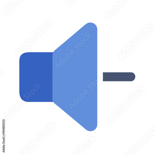 Decrease volume icon, flat design sound control on black background for graphic design