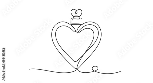 Vector line art heart with ring icon