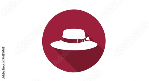 Vector hat icon in red circle