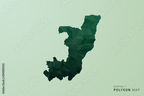 Congo Map - Green Polygon Style Vector Illustration, Low Poly Geometric Design with Clean Silhouette on soft green Background.
