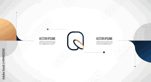 Minimalist modern infographic template with geometric shapes and text placeholders