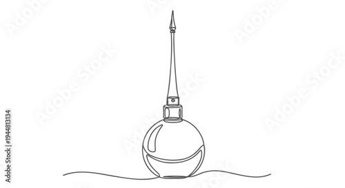 Vector illustration of a single line drawing perfume bottle