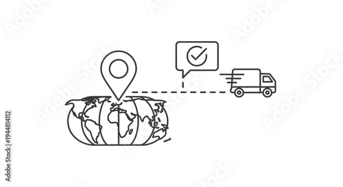 Global delivery and logistics concept.