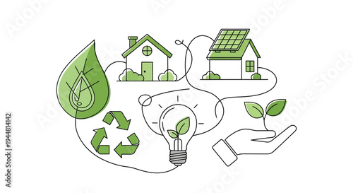 Eco friendly sustainable living concept.