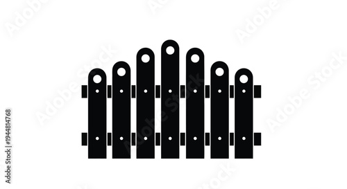 Black picket fence design with repeating shapes a striking silhouette