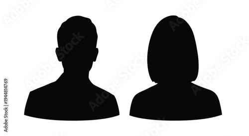 Two anonymous human heads in profile a striking silhouette