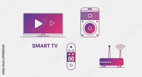 Smart TV and Accessories Modern Entertainment System.