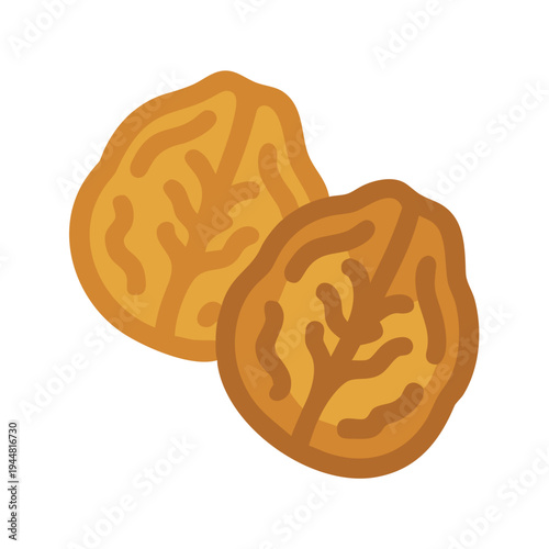 Two cartoon-style apricot halves showing inner details on a black background.
