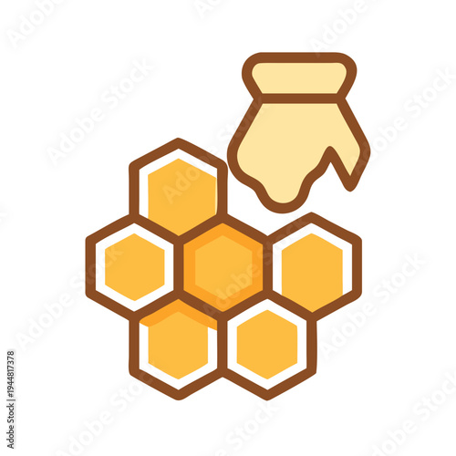 Honeycomb with Dripping Honey, Illustrating Natural Sweetener and Beekeeping Practices