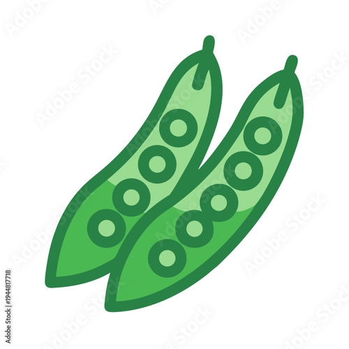 Graphic icon of two green pea pods illustrating healthy eating concepts