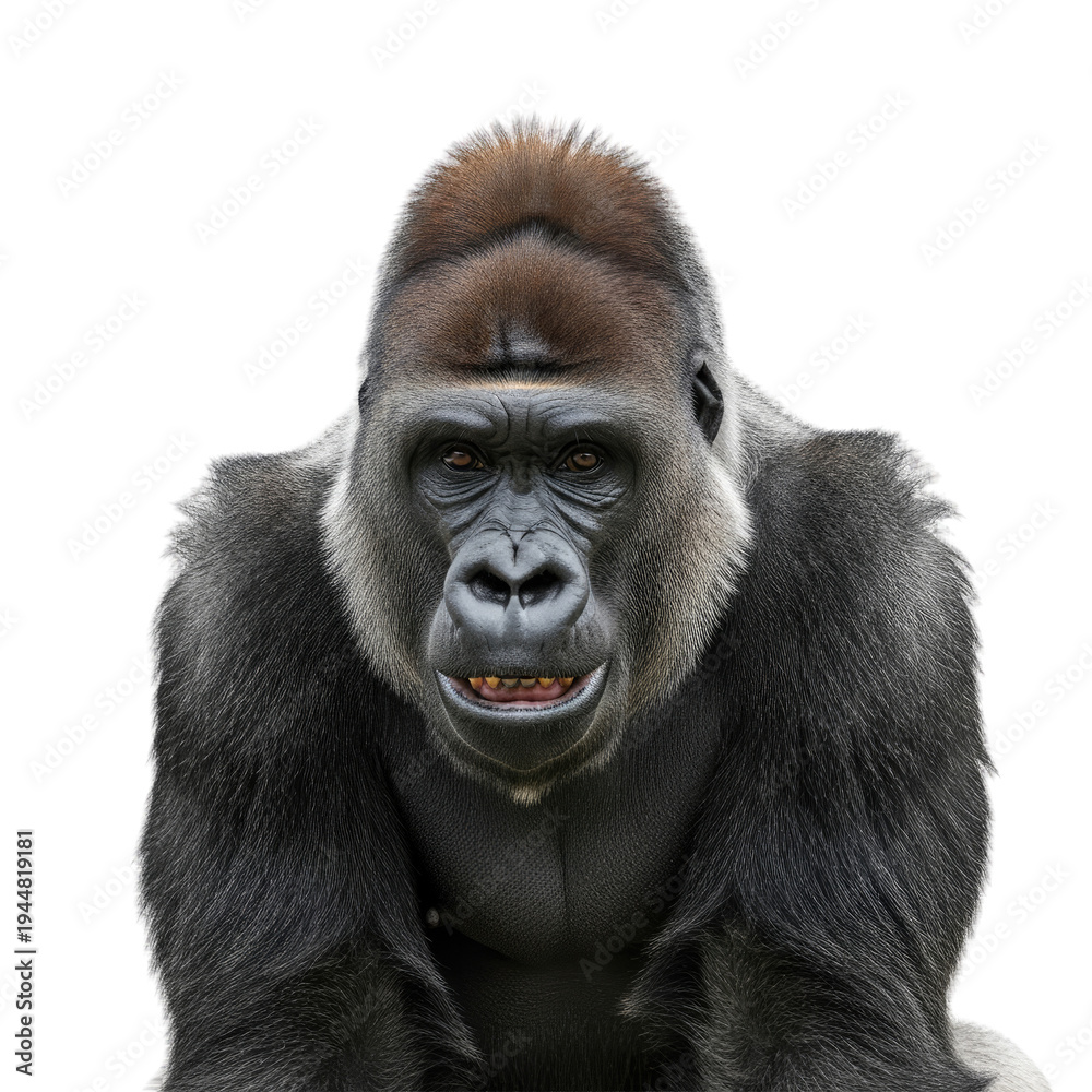 Obraz premium Close Up Portrait Of A Gorilla With Open Mouth
