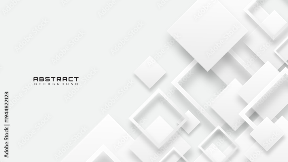 Fototapeta premium 3D white abstract background overlap layer on bright space with rhombus shapes effect decoration. Modern graphic design element cutout style concept for web banner, art, flyer, card, or brochure cover