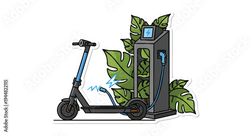 Electric scooter charging station eco friendly transportation