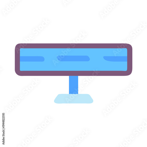 Blue rectangular table with three visible horizontal lines in a simplistic cartoon style