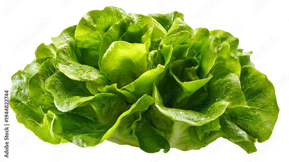Obraz premium Fresh Butter Lettuce Head Isolated on White Background.