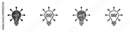 Sketch internet of things icon design set