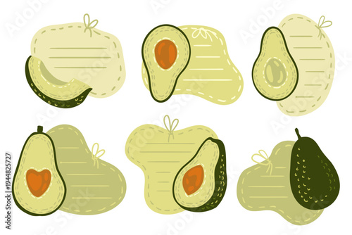 Avocado mini frames with half and whole avocado