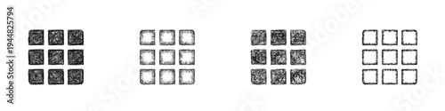Sketch grid icon design set