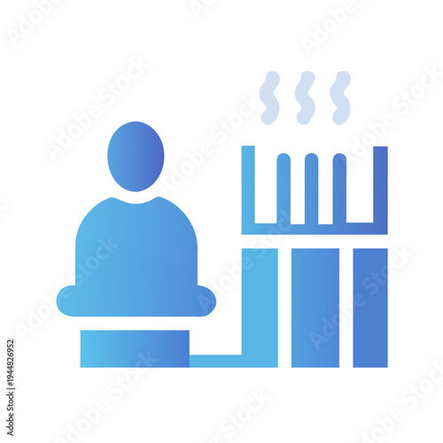 Person relaxing in a sauna with steam rising from a sauna stove