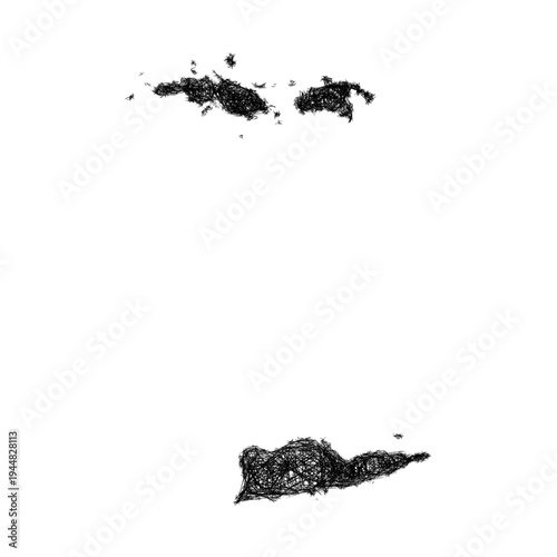 Sketch Virgin Islands outline map design