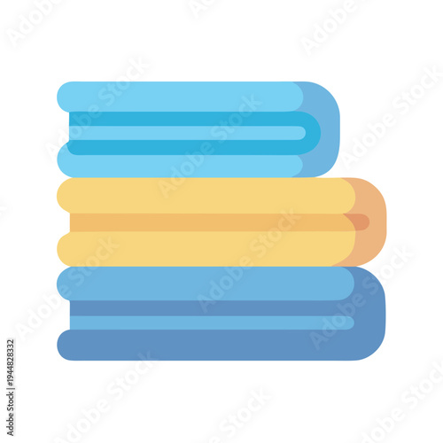 Stylized stack of towels featuring soft pastel colors and rounded edges on black