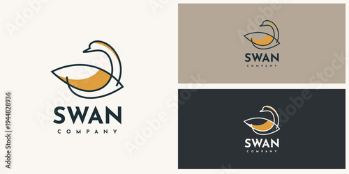 Swan company logo design, swan icon, business branding