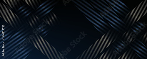 Dark blue geometric background vector design. Blue and gold luxury background. 3D dark blue background. Suit for banner, business card, award, invitation, presentation template, invitation card, etc