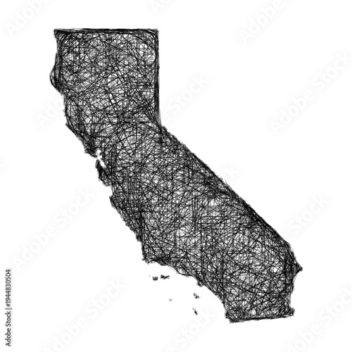 Sketch California outline map design