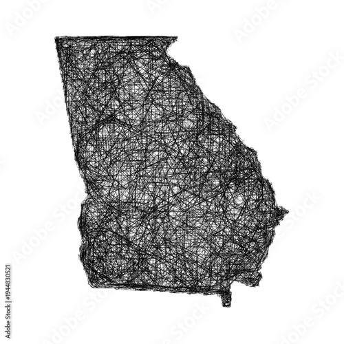 Sketch Georgia outline map design