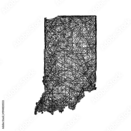 Sketch Indiana outline map design