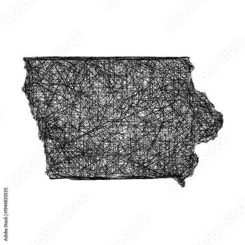 Sketch Iowa outline map design