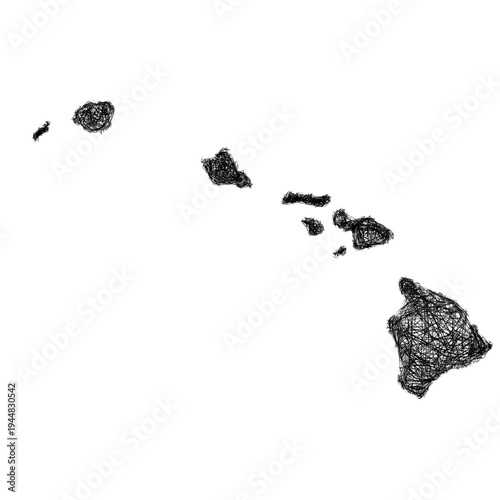 Sketch Hawaii outline map design