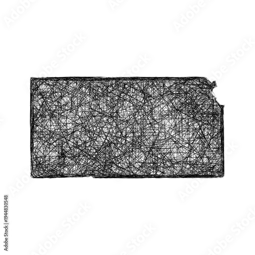 Sketch Kansas outline map design