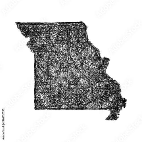 Sketch Missouri outline map design