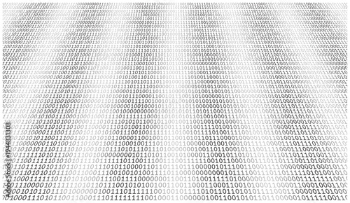 The Monochrome Data Horizon - Artistic Binary Gradient and Digital Symbol Distribution