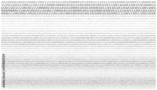 Monochrome Binary Flux - Minimalist Digital Data Stream and Symbol Distribution