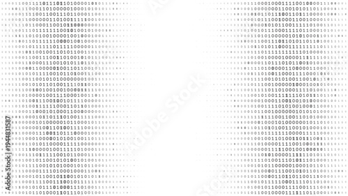 Binary Bifurcation - Minimalist Symmetric Data Columns and Central Digital Void