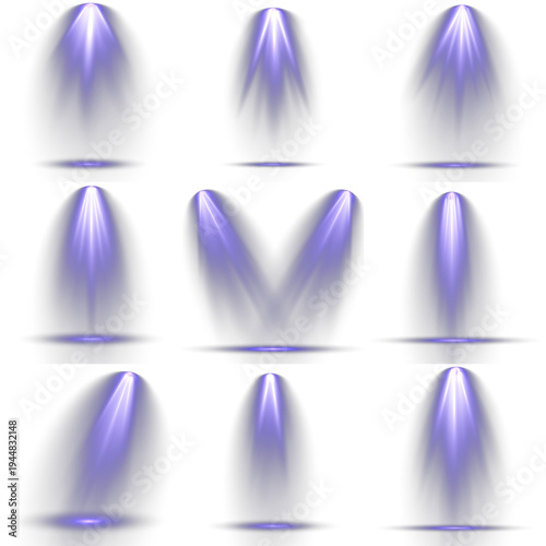 Set of lamp spot blue, for concert illumination.
