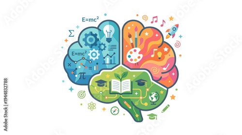The Dichotomy of the Human Brain Logic, Creativity, and Learning Illustrated