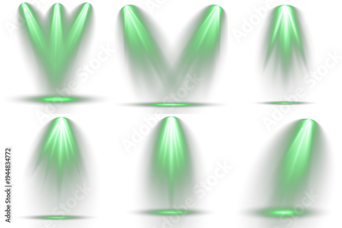 Set of lens flash illuminated, disco club event.