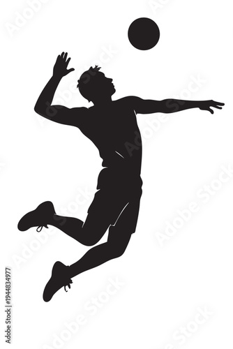 Football player high jump reaching the ball silhouette vector