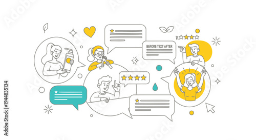 Set of customer review and rating icons vector