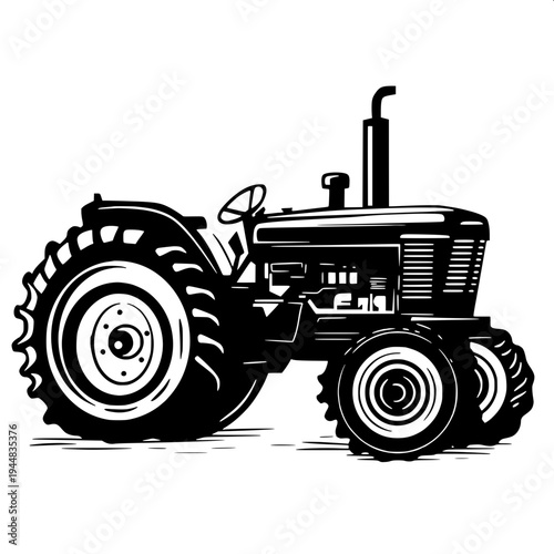 "combine harvester silhouette vector, black solid shape farming machine, side view agricultural harvester with cutting header and grain auger, farmer inside cabin, high contrast black on white backgro