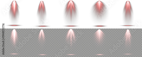 Bundle of spotlight red, professional studio lighting.