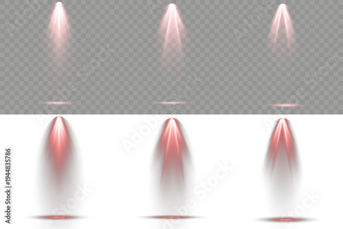 Collection of light beam strong directional, theatre decoration.