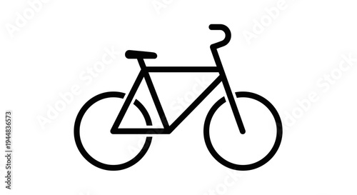 Simple bicycle line art drawing.