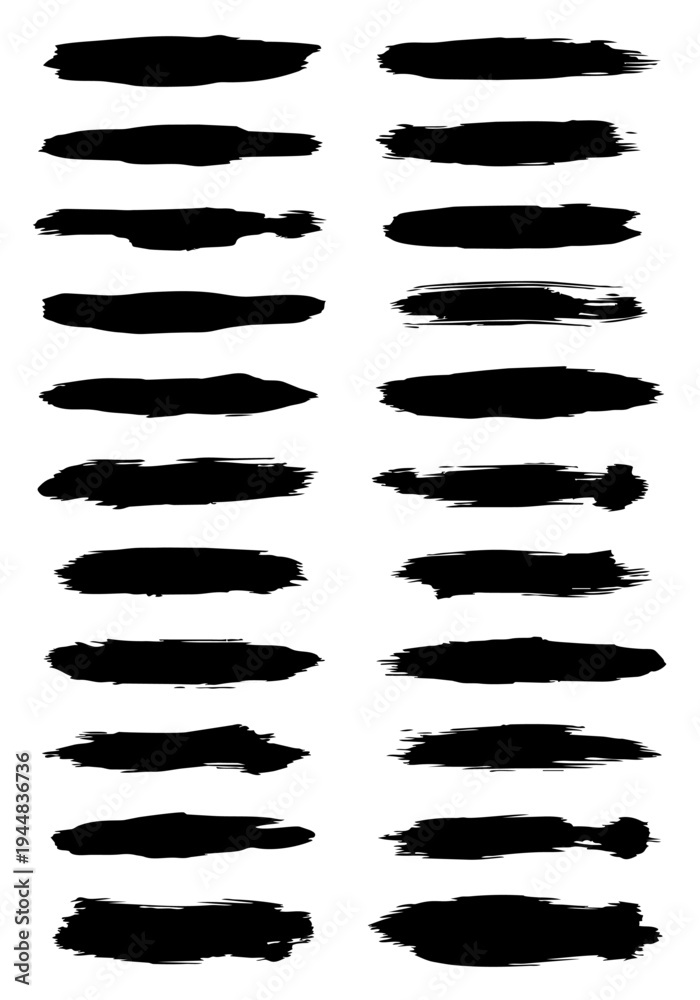 Obraz premium Black brush strokes vector illustration for design and graphic elements